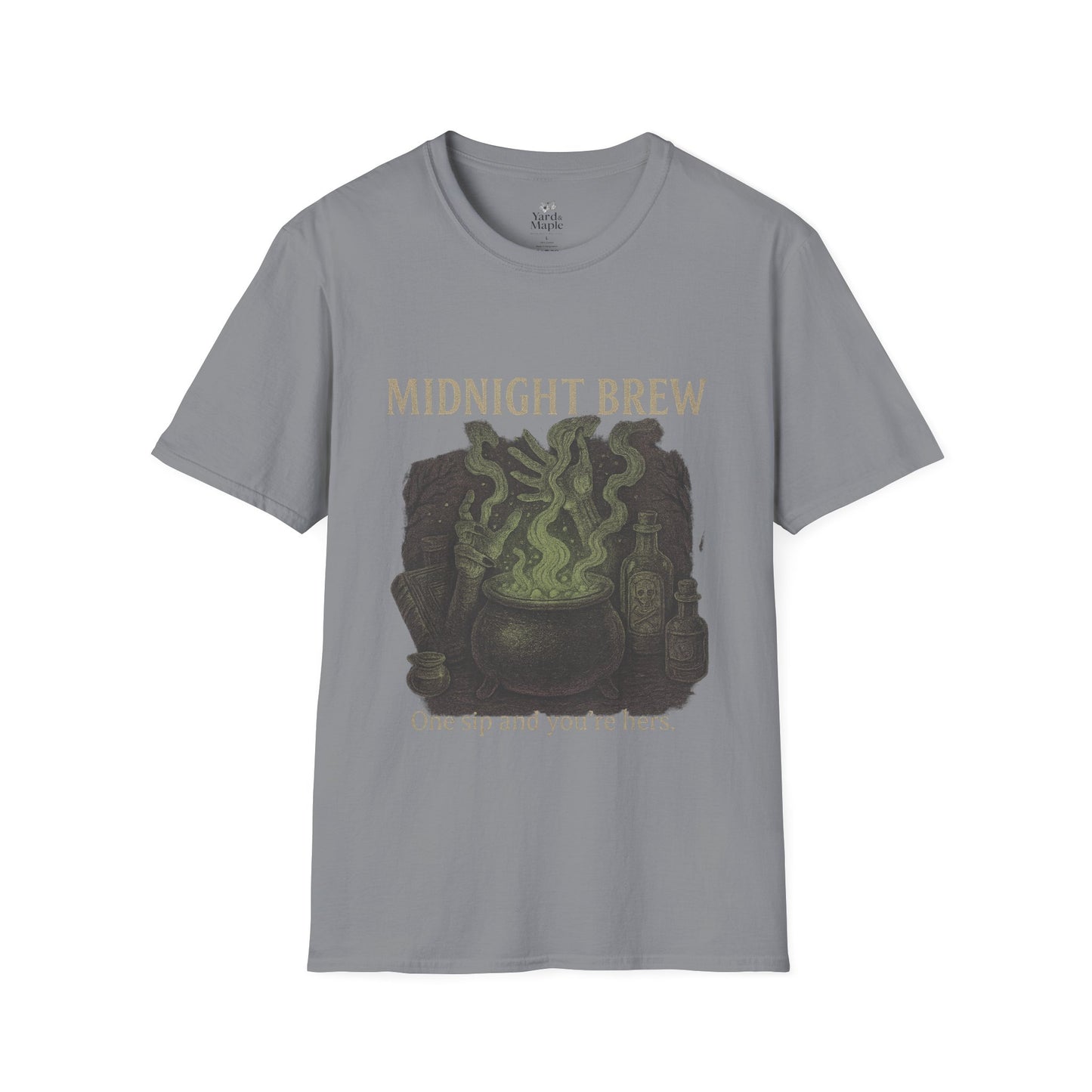 Midnight Brew Unisex T-Shirt, Witchy Tee, Halloween Apparel, Casual Wear, Fun Gift, Cozy Essentials