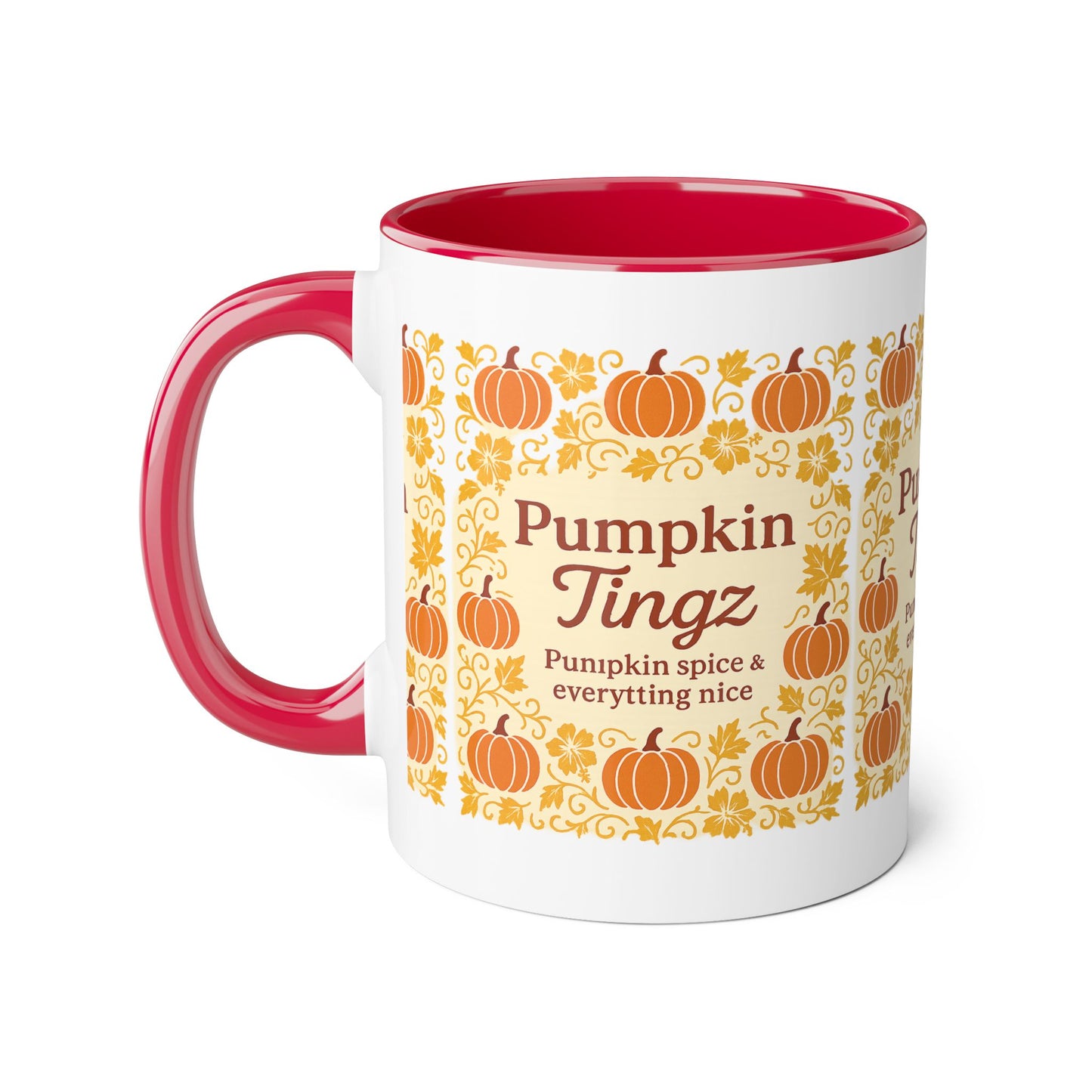 Pumpkin Spice Accent Mug - Fall Decor, Coffee Lovers Gift, Autumn Beverage Mug, Seasonal Kitchenware, Halloween Decor