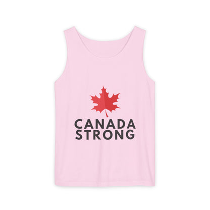 Canada Strong Unisex Garment-Dyed Tank Top, Summer Apparel, Canada Day Gift, LGBTQ+ Support, Casual Wear, Outdoor Activities