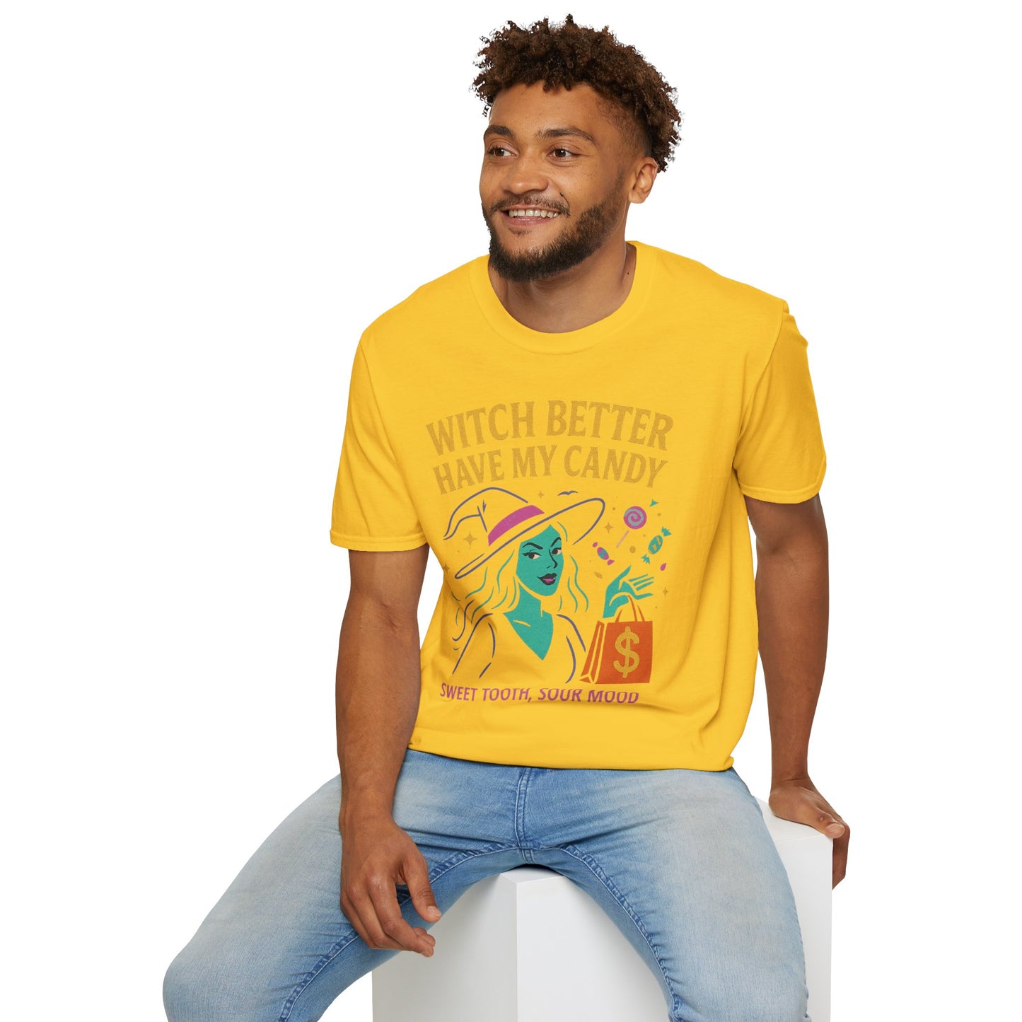 Witchy Candy T-Shirt, Halloween Apparel, Funny Halloween Shirt, Unisex Graphic Tee, Sweet Tooth Gift, Witch Costume Top