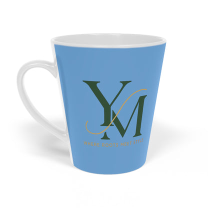 Personalized Elegant Coffee Latte Mug, Gift for Her, Custom Drinkware, Tea Cup, Morning Beverage, Blue Design