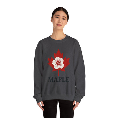 Maple Leaf Crewneck Sweatshirt — Canadian Floral Maple Design