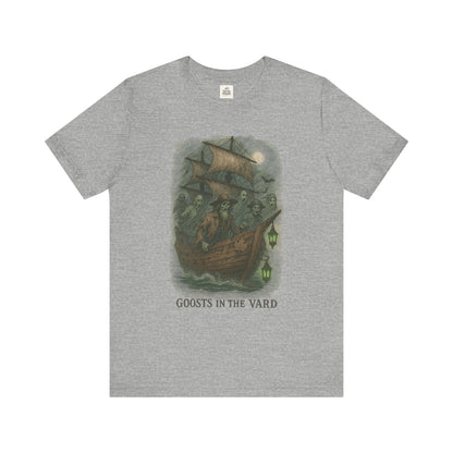 Haunted Ship Short Sleeve Tee - Spooky Halloween T-Shirt, Ghosts in the Yard Design, Unisex Shirt, Perfect for Trick or Treat, Ghost [...]