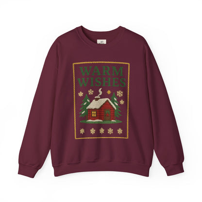 Cozy Warm Wishes Sweatshirt, Holiday Sweatshirt, Winter Fashion, Family Gathering, Gift for Her, Comfortable Crewneck