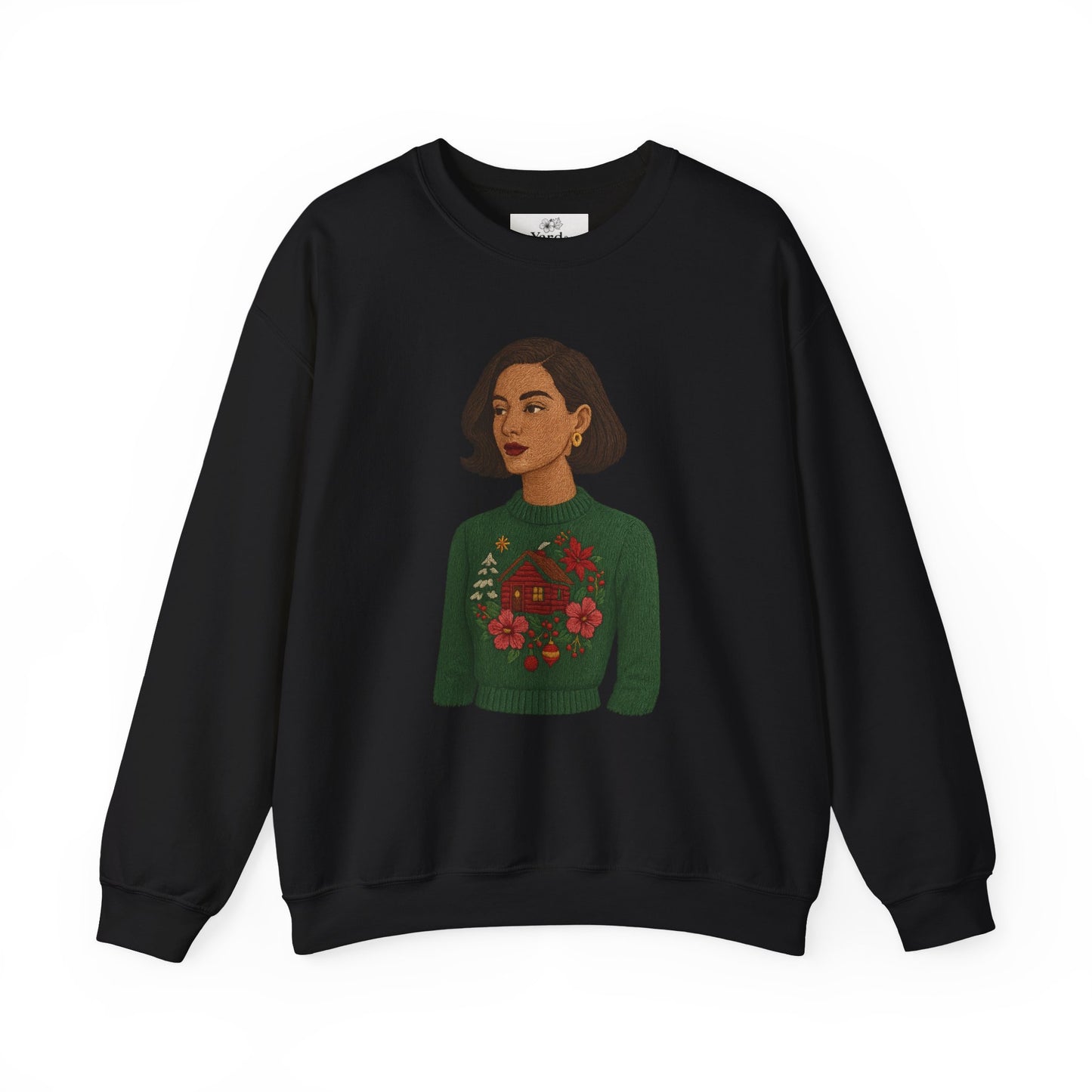 Cozy Holiday Floral Sweatshirt, Unisex Crewneck, Casual Gift, Winter Comfort, Christmas Apparel, Autumn Fashion, Everyday Style