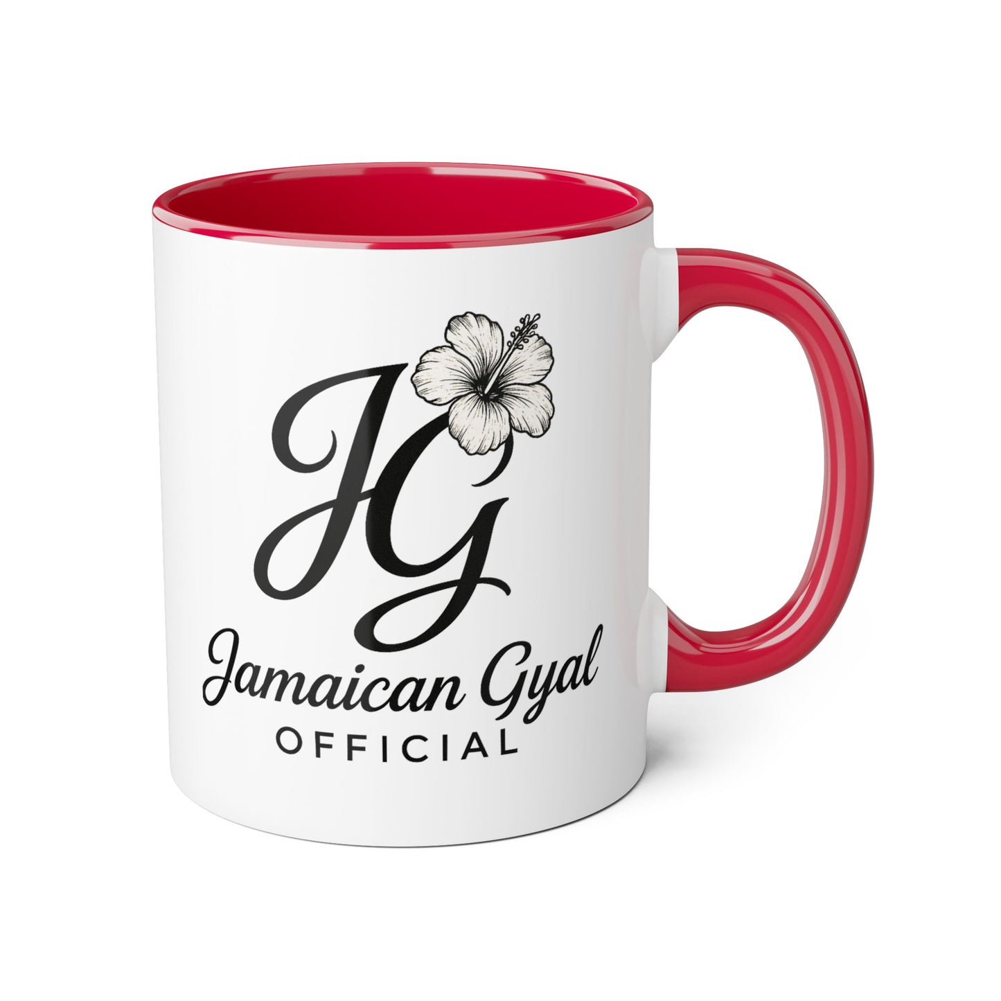 Jamaican Gyal Accent Mug, 11oz Coffee Cup, Floral Design, Gift for Her, Caribbean Culture, Tea Mug, Unique Drinkware