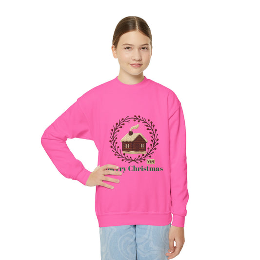 Christmas Youth Crewneck Sweatshirt, Holiday Gift, Cozy Winter Sweater, Festive Christmas Apparel, Toddler Sweatshirt