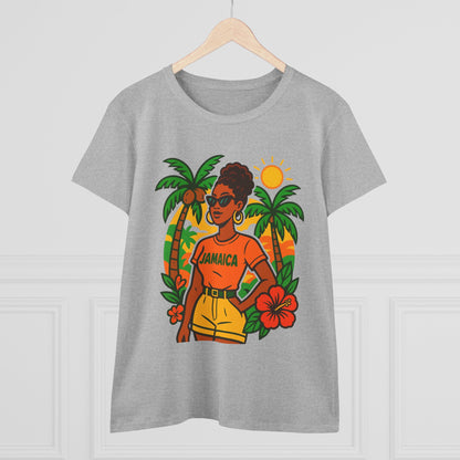 Tropical Vibes Tee, Jamaica Graphic Shirt, Summer Fashion, Vacation Wear, Beach Outfit, Gift for Her