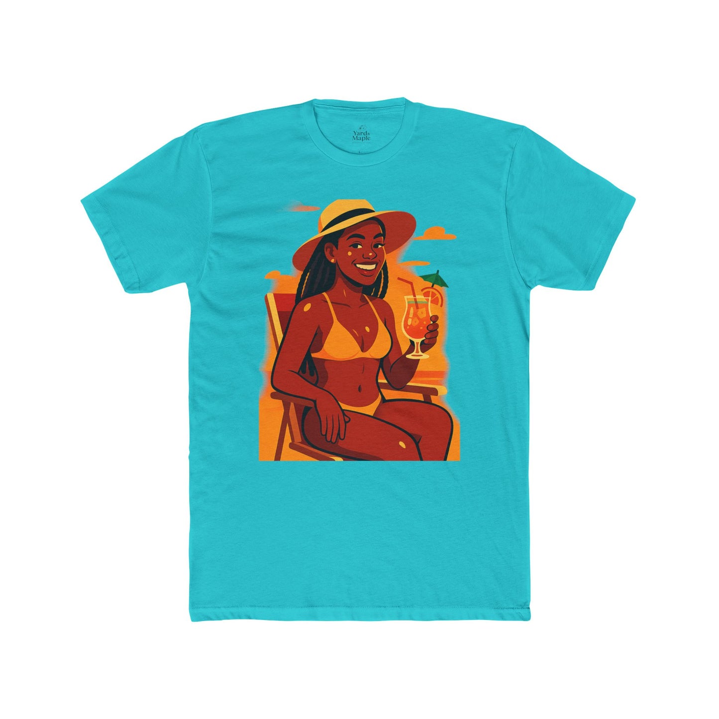 Tropical Vibes Tee, Summer Shirt, Beachwear, Vacation Outfit, Gift for Her, Relaxed Fit Cotton T-shirt