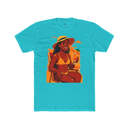 Tropical Vibes Tee, Summer Shirt, Beachwear, Vacation Outfit, Gift for Her, Relaxed Fit Cotton T-shirt