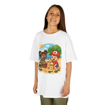Beach Day Kids Tee, Summer Shirt, Cute Kids Apparel, Vacation Wear, Sandcastle Art Tee