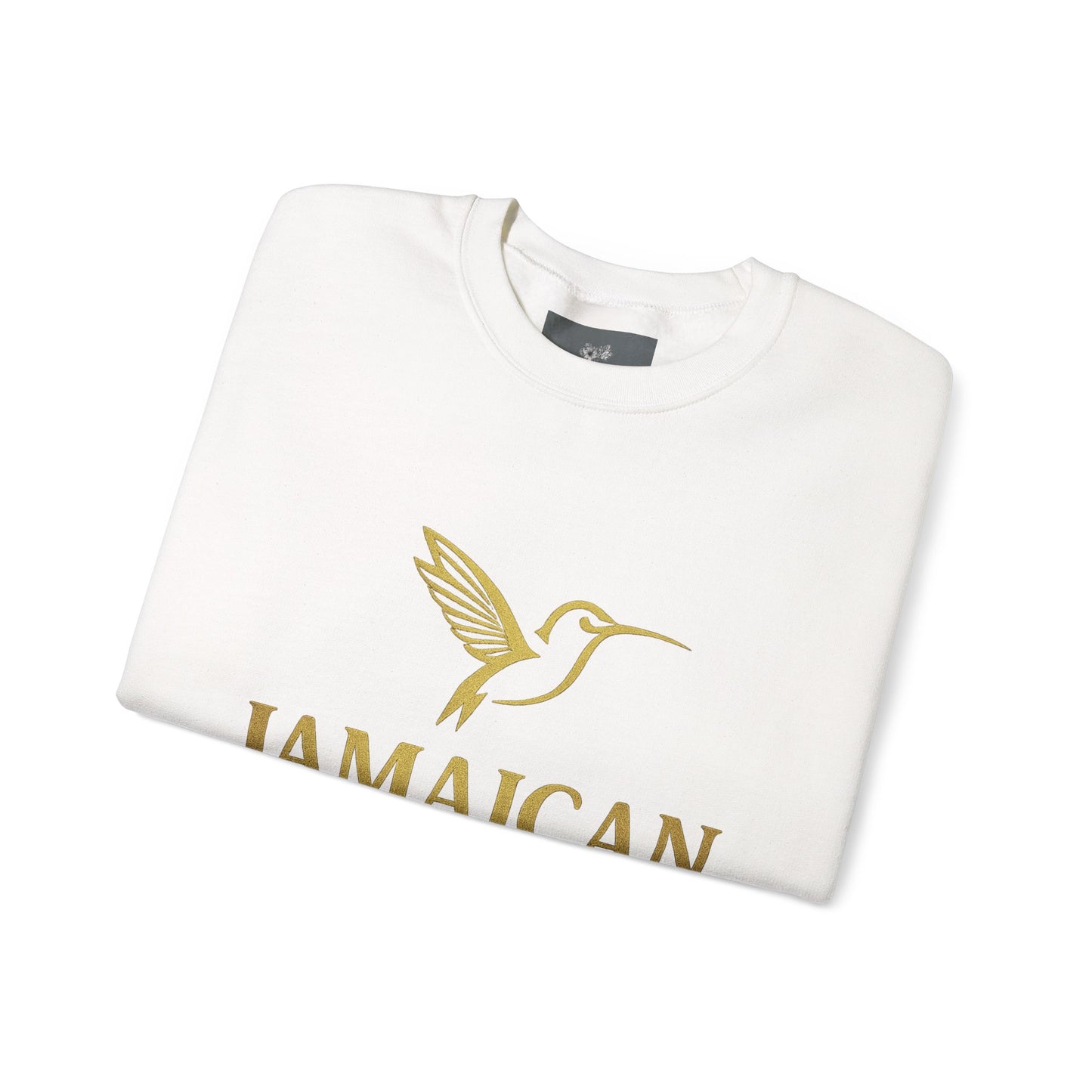 Jamaican Gyal Crewneck Sweatshirt — Gold Hummingbird Graphic