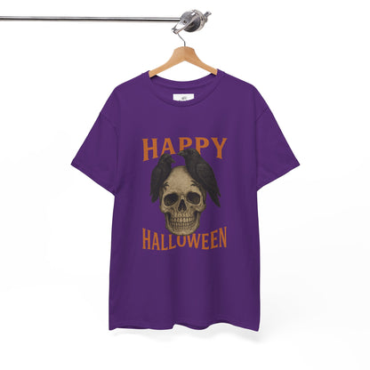 Halloween Skull Unisex Cotton Tee, Spooky T-Shirt, October Fashion, Costume Party Wear, Fall Celebration Shirt