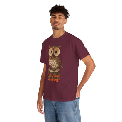 Halloween Owl Tee, Perfect for Fall Celebrations, Unisex Cotton Shirt, Cute Gift for Owl Lovers, Halloween Party Apparel, Fun Autumn Wear