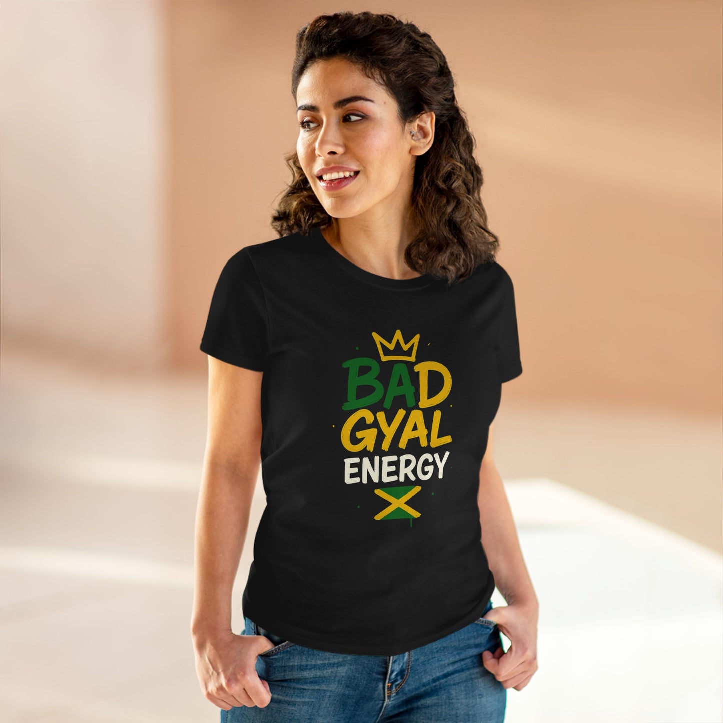 Jamaican Bad Gyal Energy Tee, Women's Graphic T-Shirt, Casual Summer Top, Festival Outfit, Unique Gift for Her
