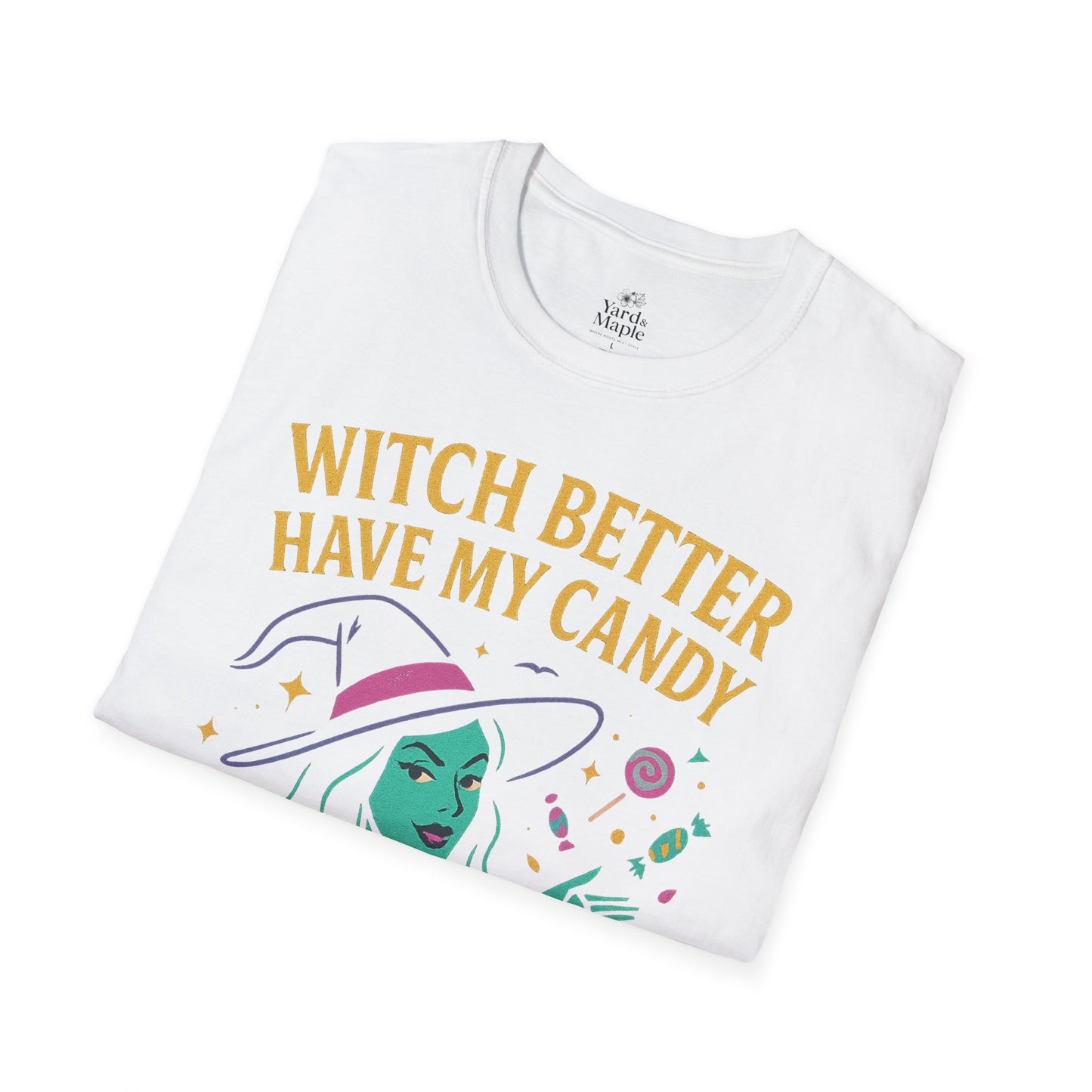 Witchy Candy T-Shirt, Halloween Apparel, Funny Halloween Shirt, Unisex Graphic Tee, Sweet Tooth Gift, Witch Costume Top