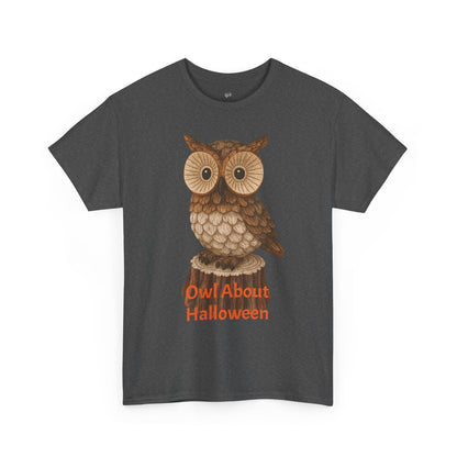 Halloween Owl Tee, Perfect for Fall Celebrations, Unisex Cotton Shirt, Cute Gift for Owl Lovers, Halloween Party Apparel, Fun Autumn Wear