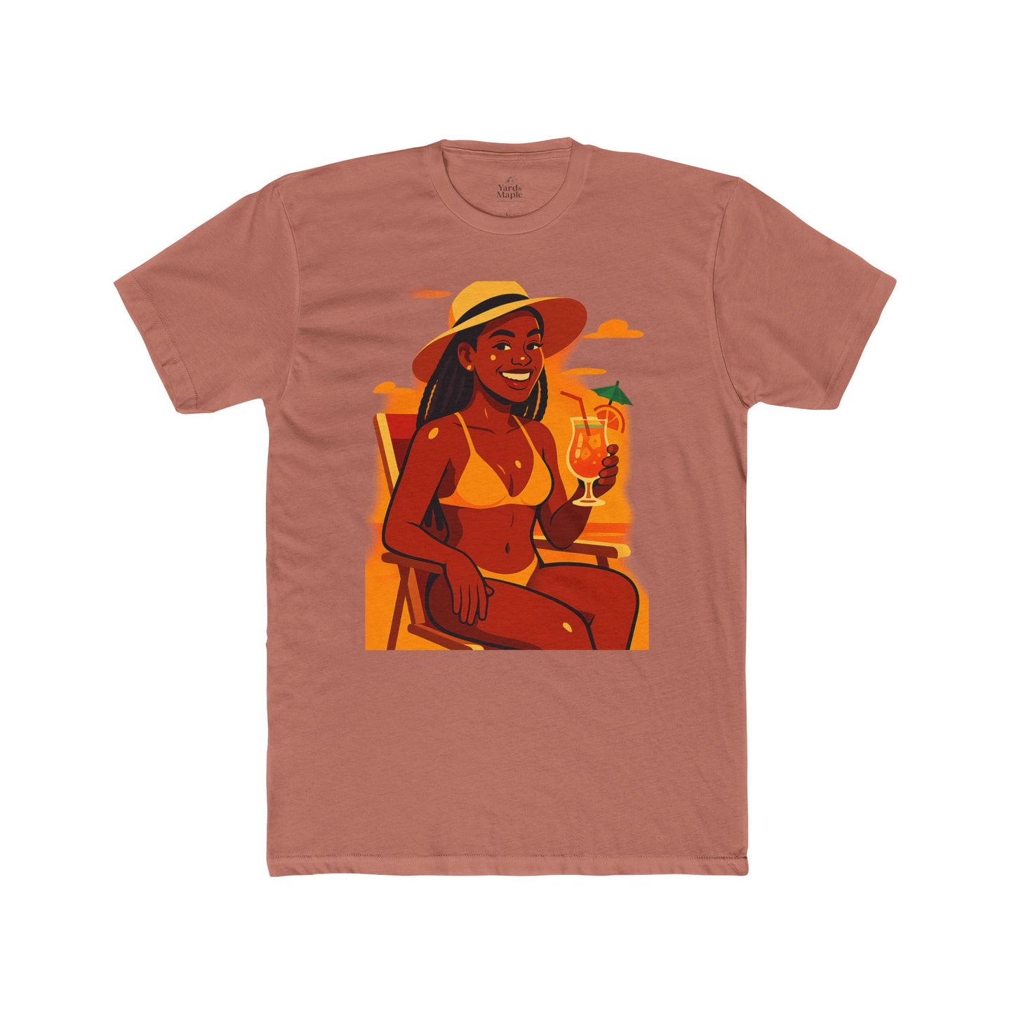 Tropical Vibes Tee, Summer Shirt, Beachwear, Vacation Outfit, Gift for Her, Relaxed Fit Cotton T-shirt