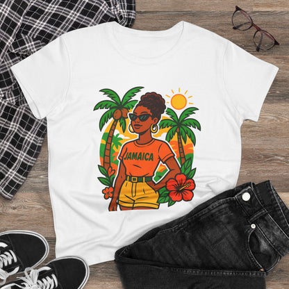 Tropical Vibes Tee, Jamaica Graphic Shirt, Summer Fashion, Vacation Wear, Beach Outfit, Gift for Her