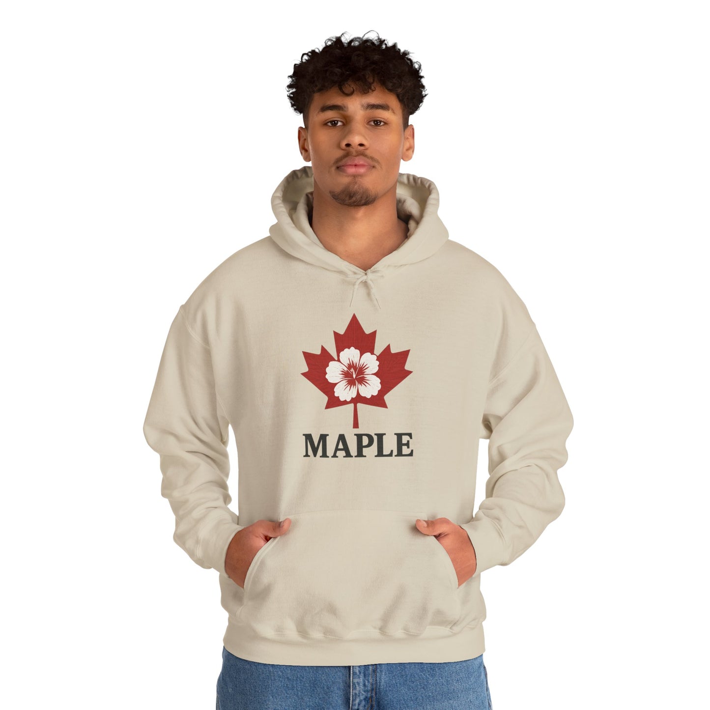 Maple Leaf Floral Hoodie — Canadian Maple Graphic Sweatshirt