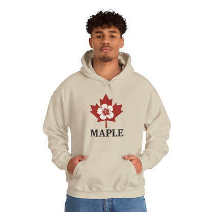 Maple Leaf Floral Hoodie — Canadian Maple Graphic Sweatshirt