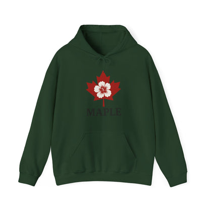 Maple Leaf Floral Hoodie — Canadian Maple Graphic Sweatshirt