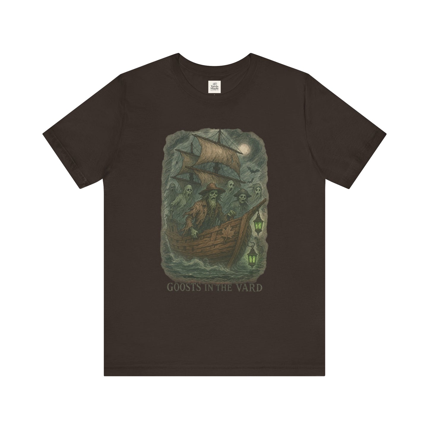 Haunted Ship Short Sleeve Tee - Spooky Halloween T-Shirt, Ghosts in the Yard Design, Unisex Shirt, Perfect for Trick or Treat, Ghost [...]