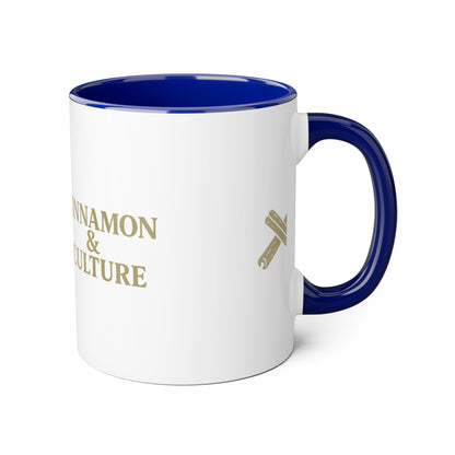 Cinnamon & Culture Accent Mug, Cozy Coffee Cup for Tea Lovers, Perfect Gift for Friends, Coffee Mug for Home, Unique Kitchen Decor