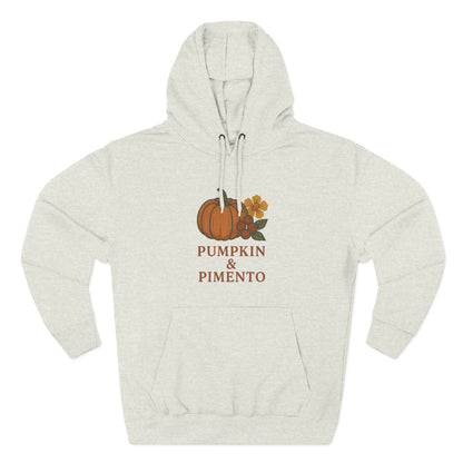 Pumpkin & Pimento Fleece Hoodie | Cozy Fall Sweater, Autumn Fashion, Comfortable Casual Wear, Gift for Pumpkin Lovers, Halloween Apparel