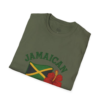 Jamaican Pride T-Shirt, Unisex Softstyle Tee, Tropical Vacation Shirt, Caribbean Pride Apparel, Festival and Celebration Wear