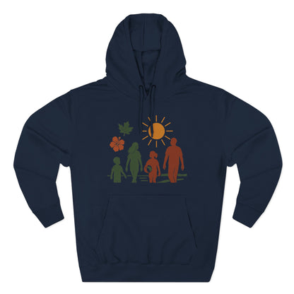 Family Bonding Three-Panel Hoodie, Cozy Family Artwork Fleece, Casual Family Gatherings Sweatshirt, Family Love Hooded Top, Gift for Parents