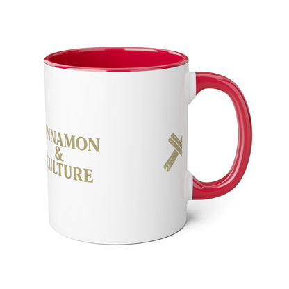 Cinnamon & Culture Accent Mug, Cozy Coffee Cup for Tea Lovers, Perfect Gift for Friends, Coffee Mug for Home, Unique Kitchen Decor