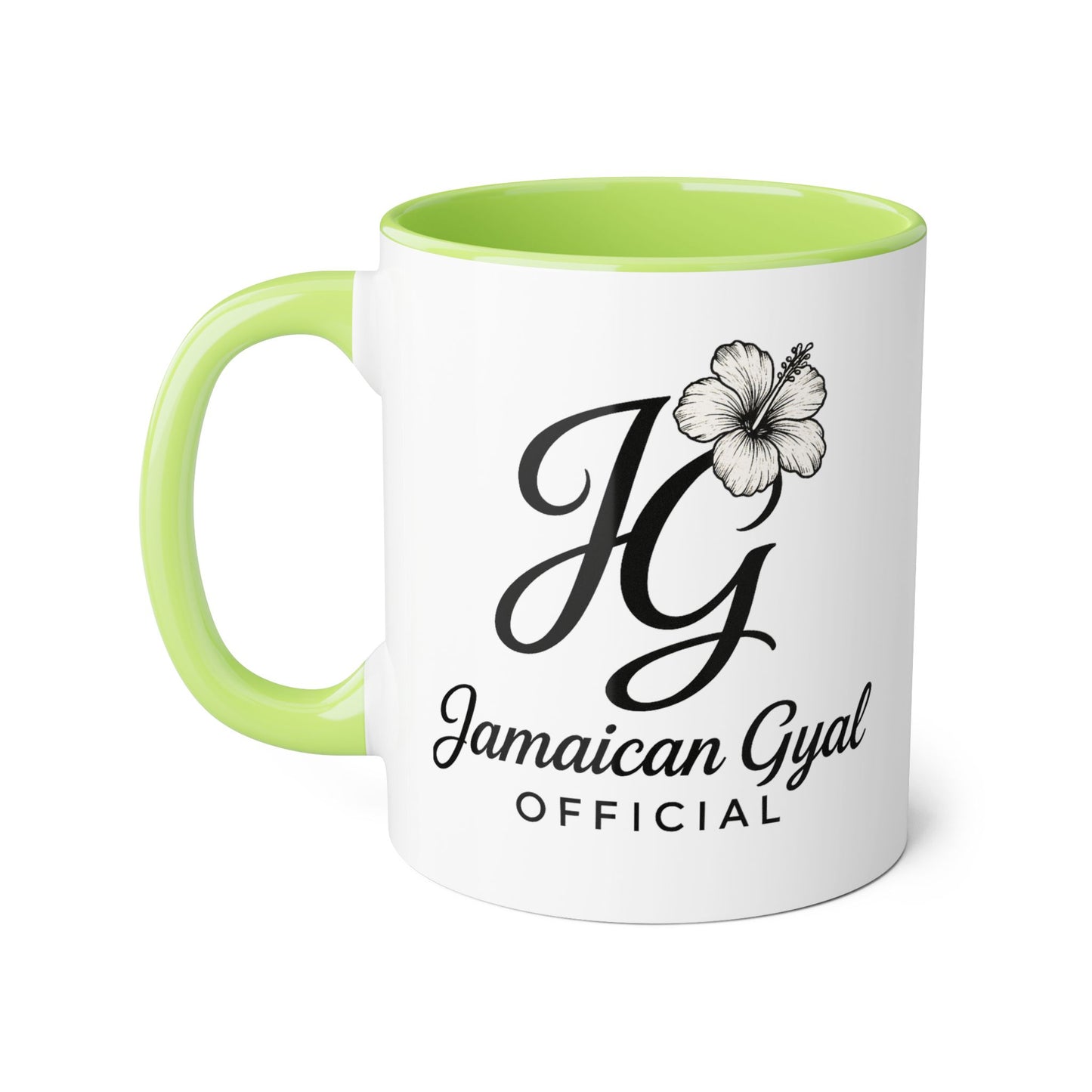 Jamaican Gyal Accent Mug, 11oz Coffee Cup, Floral Design, Gift for Her, Caribbean Culture, Tea Mug, Unique Drinkware