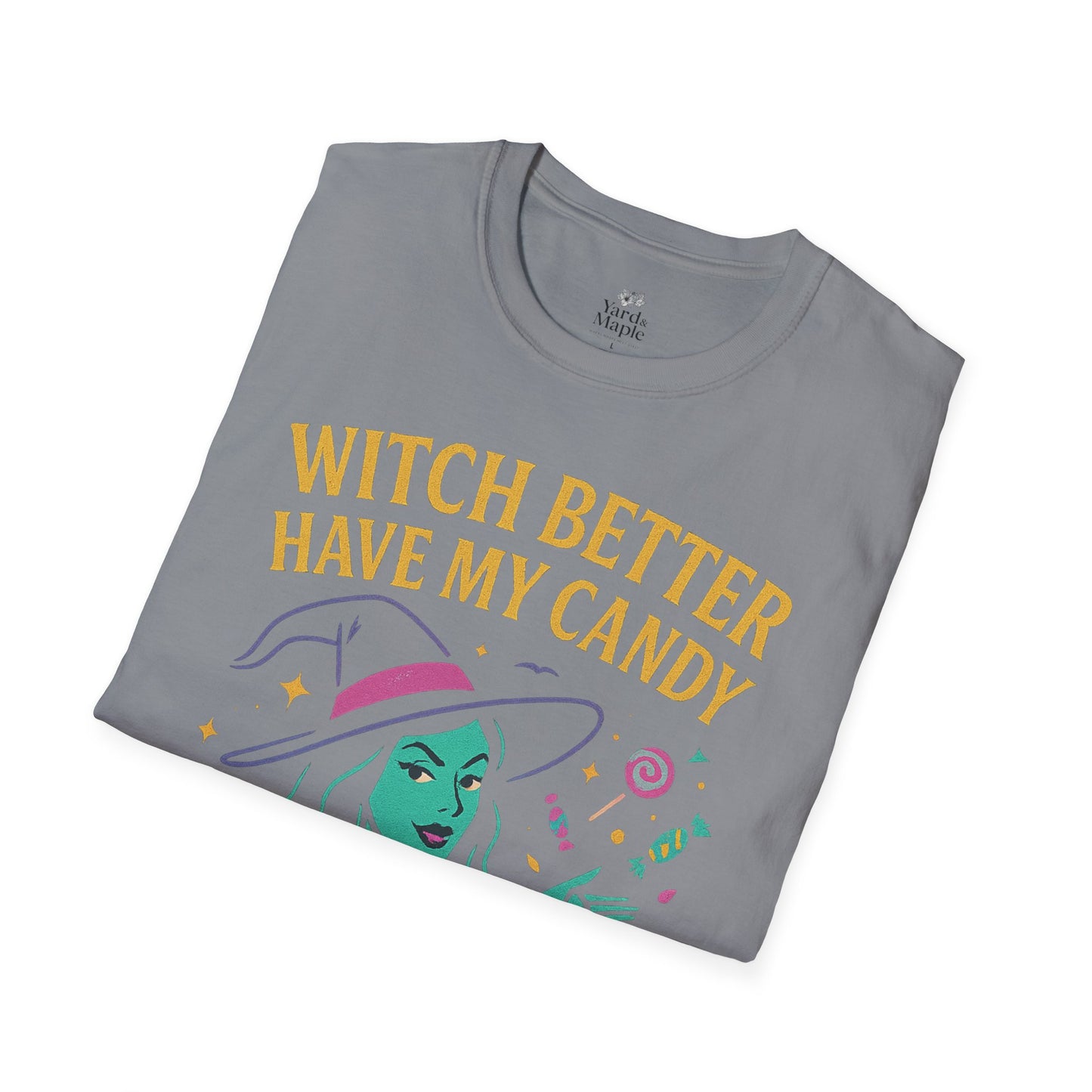 Witchy Candy T-Shirt, Halloween Apparel, Funny Halloween Shirt, Unisex Graphic Tee, Sweet Tooth Gift, Witch Costume Top