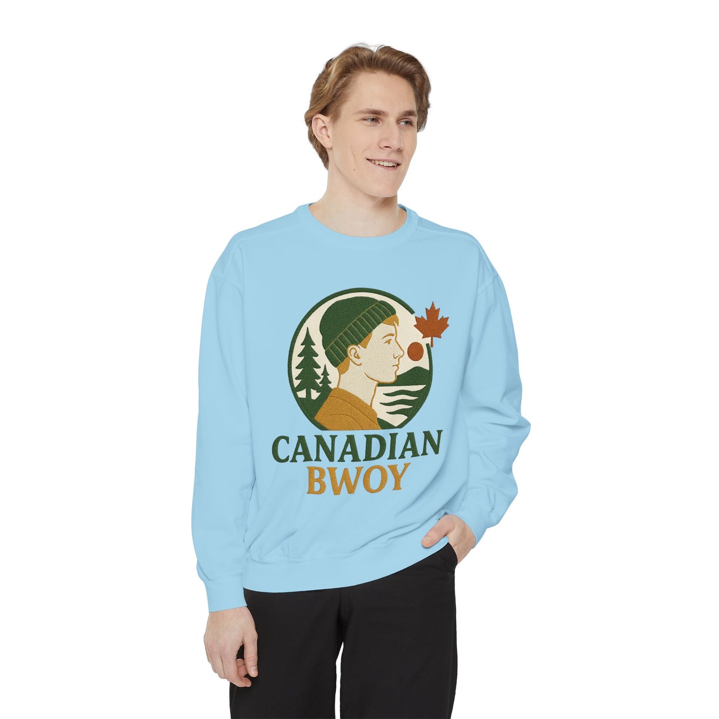 Canadian Bwoy Sweatshirt, Unisex Cozy Apparel, Gift for Canada Day, Casual Streetwear, Nature Lover Sweatshirt, Fall Fashion