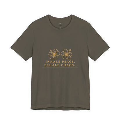 Peaceful Vibes Unisex Tee - Inhale Peace, Exhale Chaos Shirt, Relaxation T-Shirt, Meditation Top, Mindfulness Apparel