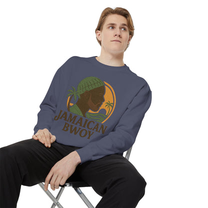 Jamaican Bwoy Sweatshirt, Cozy Unisex Pullover, Streetwear Style, Perfect Gift for Reggae Lovers, Summer Vibes Apparel, Gift for Him/Her