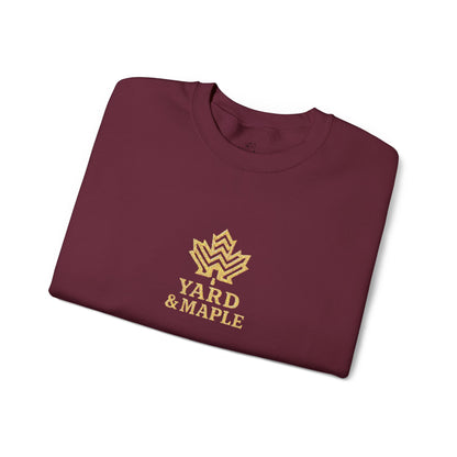 Cozy Unisex Crewneck Sweatshirt with Embroidered Leaf Design, Perfect for Fall, Thanksgiving, Casual Outings, Friends and Family Gatherings, Gifts