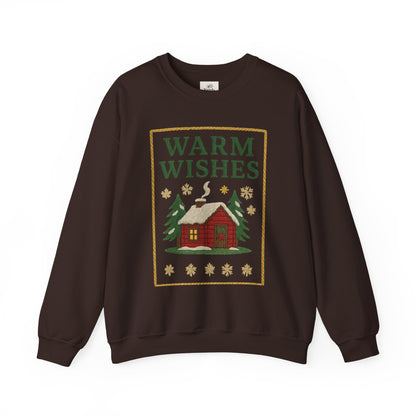 Cozy Warm Wishes Sweatshirt, Holiday Sweatshirt, Winter Fashion, Family Gathering, Gift for Her, Comfortable Crewneck
