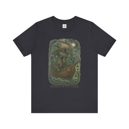 Haunted Ship Short Sleeve Tee - Spooky Halloween T-Shirt, Ghosts in the Yard Design, Unisex Shirt, Perfect for Trick or Treat, Ghost [...]