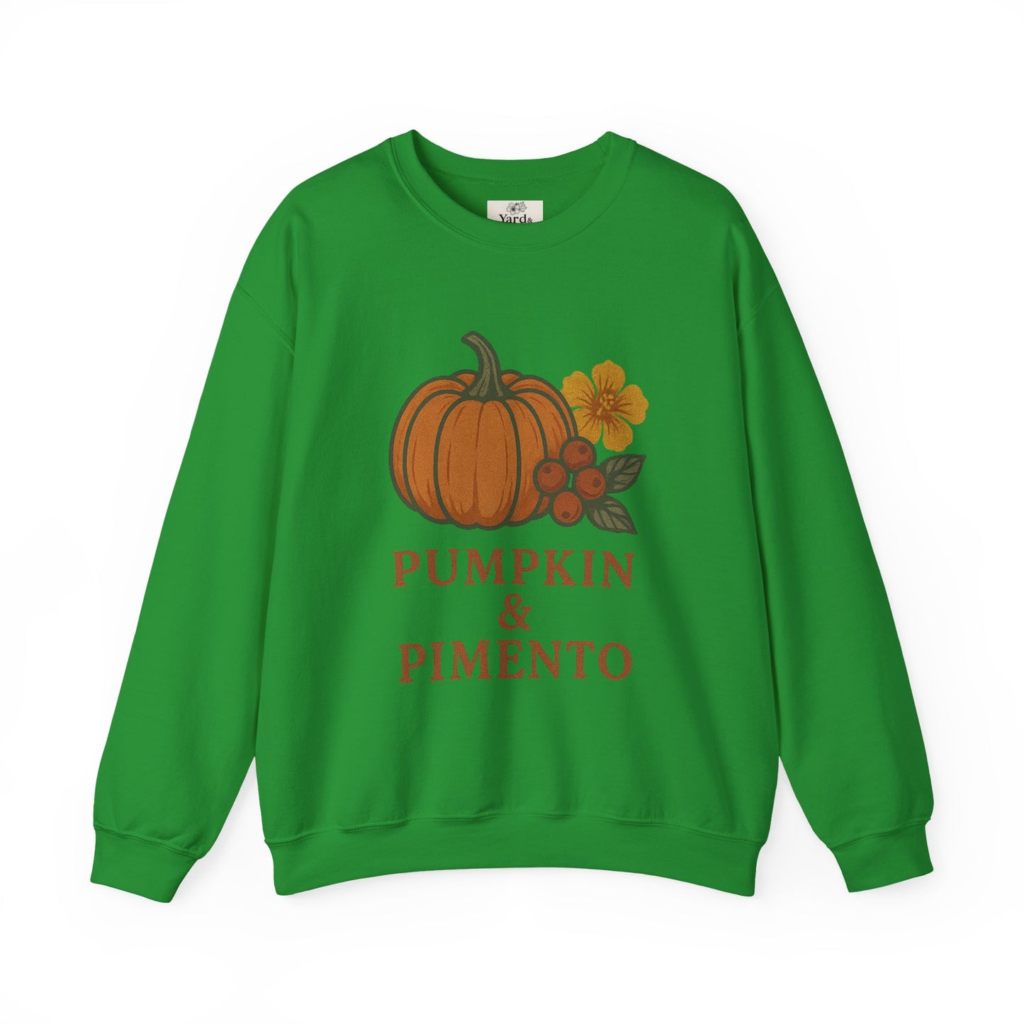 Pumpkin & Pimento Crewneck Sweatshirt, Cozy Fall Sweatshirt, Unisex Autumn Apparel, Thanksgiving Gift, Seasonal Fashion