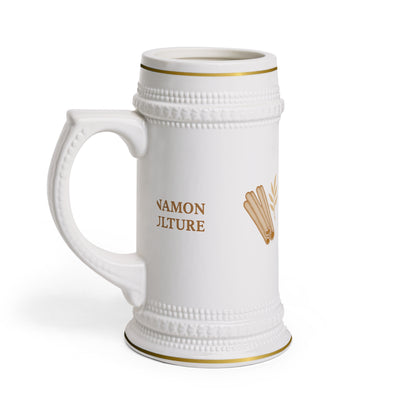Cinnamon & Culture Stein Mug - Unique Drinkware, Gift for Spice Lovers, Home Bar Essentials, Decorative Beer Stein, Coffee Mug