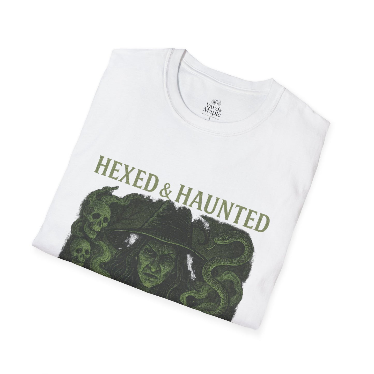 Hexed & Haunted Unisex Softstyle T-Shirt | Witchy Graphic Tee, Halloween Shirt, Spooky Apparel, Unique Gift, Casual Wear