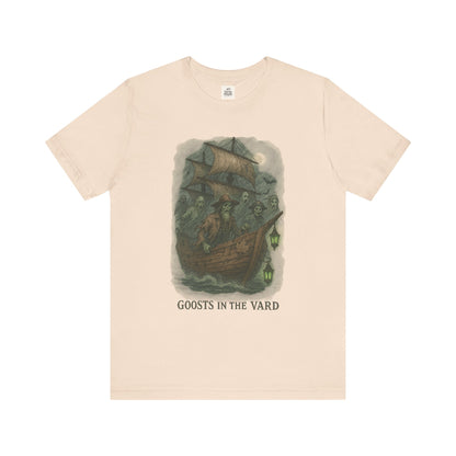 Haunted Ship Short Sleeve Tee - Spooky Halloween T-Shirt, Ghosts in the Yard Design, Unisex Shirt, Perfect for Trick or Treat, Ghost [...]