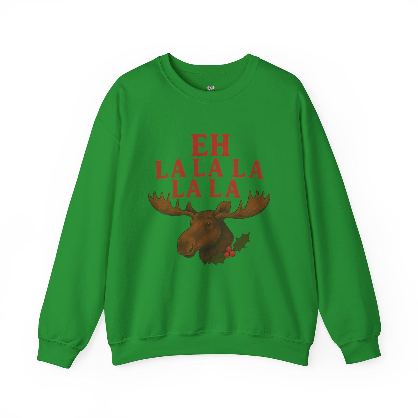 Festive Moose Sweatshirt with 'Eh La La La La La' Design, Cozy Holiday Apparel, Perfect for Christmas, Winter Parties, Gift Idea