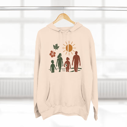 Family Bonding Three-Panel Hoodie, Cozy Family Artwork Fleece, Casual Family Gatherings Sweatshirt, Family Love Hooded Top, Gift for Parents