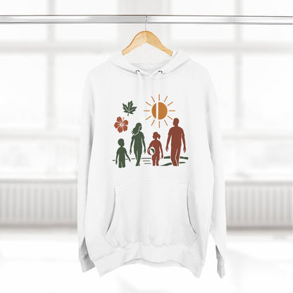Family Bonding Three-Panel Hoodie, Cozy Family Artwork Fleece, Casual Family Gatherings Sweatshirt, Family Love Hooded Top, Gift for Parents