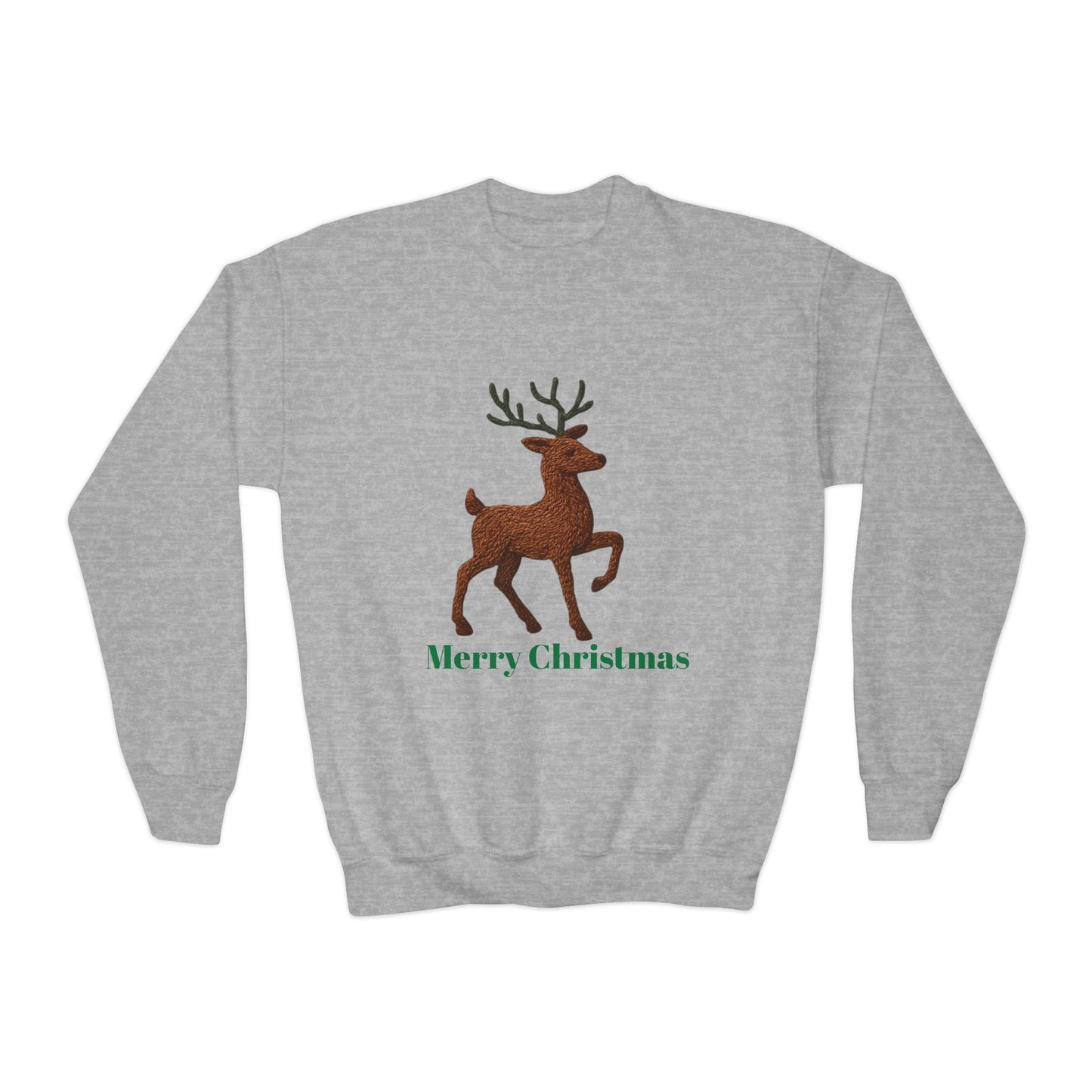 Christmas Reindeer Youth Crewneck Sweatshirt, Holiday Sweater, Winter Fashion, Kids Christmas Gift, Merry Christmas Apparel