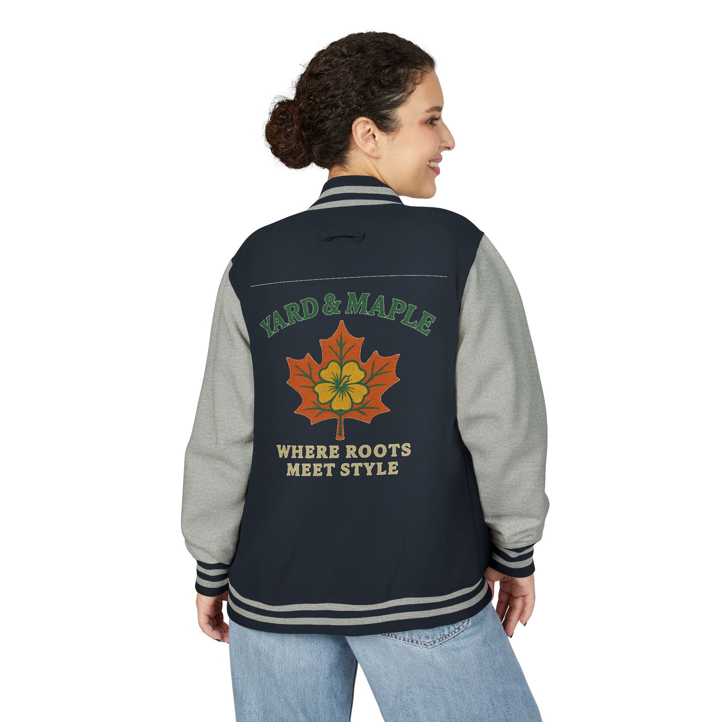 Unisex Heavyweight Letterman Jacket with Oak Leaf Design, Stylish Sports Jacket, Gift for College Students, Casual Attire, Fall [...]