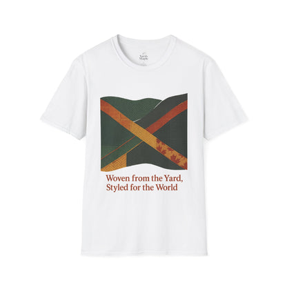 Woven from the Yard Unisex Softstyle T-Shirt, Casual Tee, Comfortable Shirt, Caribbean Pride Apparel, Unique Gift, Summer Fashion